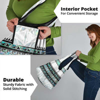 New Zealand Aotearoa Grocery Bag With Paua Shell Kowhaiwhai Pattern