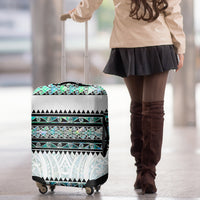 New Zealand Aotearoa Luggage Cover With Paua Shell Kowhaiwhai Pattern LT05 - Polynesian Pride
