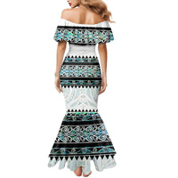 New Zealand Aotearoa Mermaid Dress With Paua Shell Kowhaiwhai Pattern LT05 - Polynesian Pride
