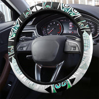 New Zealand Aotearoa Steering Wheel Cover With Paua Shell Kowhaiwhai Pattern LT05 - Polynesian Pride