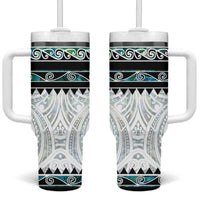New Zealand Aotearoa Tumbler With Handle With Paua Shell Kowhaiwhai Pattern