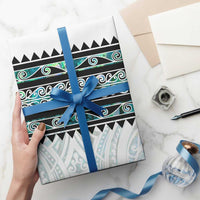 New Zealand Aotearoa Wrapping Paper With Paua Shell Kowhaiwhai Pattern LT05 - Polynesian Pride