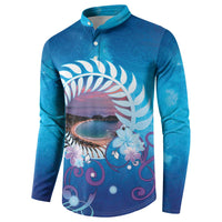 New Zealand Matapouri Beach Landscape Button Sweatshirt LT05 - Polynesian Pride