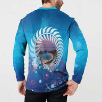 New Zealand Matapouri Beach Landscape Button Sweatshirt LT05 - Polynesian Pride