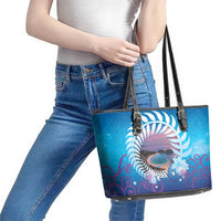 New Zealand Matapouri Beach Landscape Leather Tote Bag LT05 - Polynesian Pride