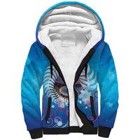New Zealand Matapouri Beach Landscape Sherpa Hoodie LT05 Unisex Blue - Polynesian Pride