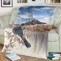 New Zealand Mount Taranaki Landscape Blanket Kokako Bird Polynesian Style LT05 - Polynesian Pride