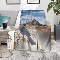 New Zealand Mount Taranaki Landscape Blanket Kokako Bird Polynesian Style LT05 - Polynesian Pride