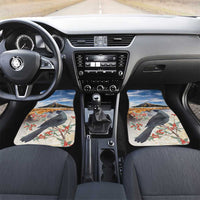 New Zealand Mount Taranaki Landscape Car Mats Kokako Bird Polynesian Style LT05 Set 2pcs - Front Blue - Polynesian Pride