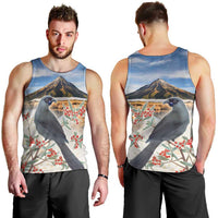 New Zealand Mount Taranaki Landscape Men Tank Top Kokako Bird Polynesian Style LT05 - Polynesian Pride