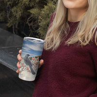 New Zealand Mount Taranaki Landscape Tumbler Cup Kokako Bird Polynesian Style LT05 - Polynesian Pride