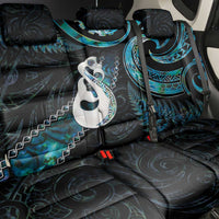 New Zealand Aotearoa Back Car Seat Cover Maori Manaia Paua Shell Glitter Turquoise