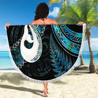 New Zealand Aotearoa Beach Blanket Maori Manaia Paua Shell Glitter Turquoise LT05 - Polynesian Pride
