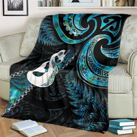 New Zealand Aotearoa Blanket Maori Manaia Paua Shell Glitter Turquoise LT05 - Polynesian Pride