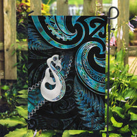 New Zealand Aotearoa Garden Flag Maori Manaia Paua Shell Glitter Turquoise LT05 Garden Flag Turquoise - Polynesian Pride