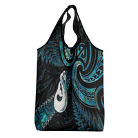 New Zealand Aotearoa Grocery Bag Maori Manaia Paua Shell Glitter Turquoise LT05 - Polynesian Pride