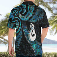 New Zealand Aotearoa Hawaiian Shirt Maori Manaia Paua Shell Glitter Turquoise LT05 - Polynesian Pride