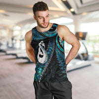 New Zealand Aotearoa Men Tank Top Maori Manaia Paua Shell Glitter Turquoise LT05 Turquoise - Polynesian Pride