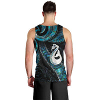 New Zealand Aotearoa Men Tank Top Maori Manaia Paua Shell Glitter Turquoise LT05 - Polynesian Pride