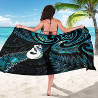 New Zealand Aotearoa Sarong Maori Manaia Paua Shell Glitter Turquoise