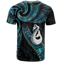 New Zealand Aotearoa T Shirt Maori Manaia Paua Shell Glitter Turquoise LT05 - Polynesian Pride