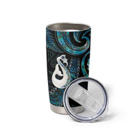 New Zealand Aotearoa Tumbler Cup Maori Manaia Paua Shell Glitter Turquoise LT05 - Polynesian Pride