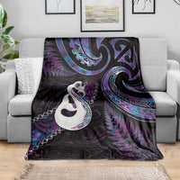 New Zealand Aotearoa Blanket Maori Manaia Paua Shell Glitter Purple LT05 - Polynesian Pride