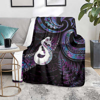 New Zealand Aotearoa Blanket Maori Manaia Paua Shell Glitter Purple LT05 - Polynesian Pride