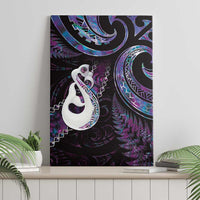 New Zealand Aotearoa Canvas Wall Art Maori Manaia Paua Shell Glitter Purple LT05 - Polynesian Pride