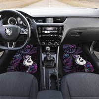 New Zealand Aotearoa Car Mats Maori Manaia Paua Shell Glitter Purple LT05 Set 2pcs - Front Purple - Polynesian Pride