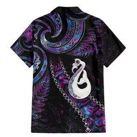 New Zealand Aotearoa Family Matching Mermaid Dress and Hawaiian Shirt Maori Manaia Paua Shell Glitter Purple