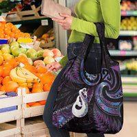 New Zealand Aotearoa Grocery Bag Maori Manaia Paua Shell Glitter Purple LT05 - Polynesian Pride