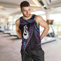 New Zealand Aotearoa Men Tank Top Maori Manaia Paua Shell Glitter Purple LT05 Purple - Polynesian Pride