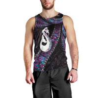 New Zealand Aotearoa Men Tank Top Maori Manaia Paua Shell Glitter Purple LT05 - Polynesian Pride