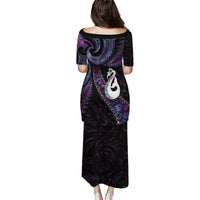 New Zealand Aotearoa Puletasi Maori Manaia Paua Shell Glitter Purple LT05 - Polynesian Pride