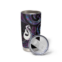 New Zealand Aotearoa Tumbler Cup Maori Manaia Paua Shell Glitter Purple LT05 - Polynesian Pride