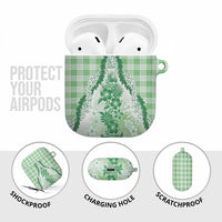 Aloha Hawaii Palaka AirPods Case Green Plumeria Lei LT05 - Polynesian Pride