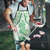 Aloha Hawaii Palaka Apron Green Plumeria Lei - Polynesian Pride