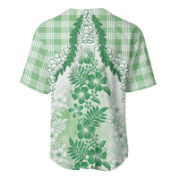 Aloha Hawaii Palaka Baseball Jersey Green Plumeria Lei LT05 - Polynesian Pride