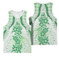 Aloha Hawaii Palaka Basketball Jersey Green Plumeria Lei - Polynesian Pride
