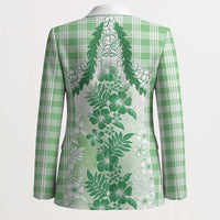 Aloha Hawaii Palaka Blazer Green Plumeria Lei - Polynesian Pride