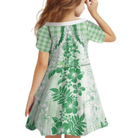 Aloha Hawaii Palaka Family Matching Off Shoulder Maxi Dress and Hawaiian Shirt Green Plumeria Lei - Polynesian Pride