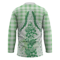 Aloha Hawaii Palaka Hockey Jersey Green Plumeria Lei LT05 - Polynesian Pride