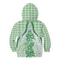 Aloha Hawaii Palaka Kid Hoodie Green Plumeria Lei - Polynesian Pride
