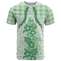 Aloha Hawaii Palaka T Shirt Green Plumeria Lei LT05 Green - Polynesian Pride