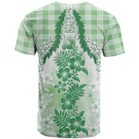 Aloha Hawaii Palaka T Shirt Green Plumeria Lei LT05 - Polynesian Pride
