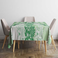 Aloha Hawaii Palaka Tablecloth Green Plumeria Lei - Polynesian Pride
