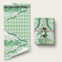 Aloha Hawaii Palaka Wrapping Paper Green Plumeria Lei LT05 58" × 23" Green - Polynesian Pride