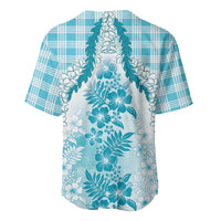 Aloha Hawaii Palaka Baseball Jersey Blue Plumeria Lei LT05 - Polynesian Pride