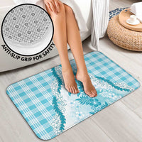 Aloha Hawaii Palaka Bathroom Set Blue Plumeria Lei - Polynesian Pride